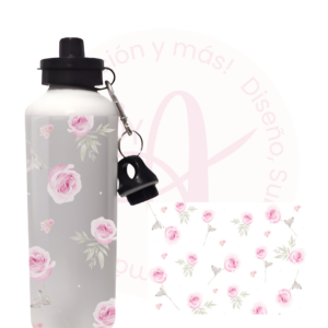 Botella deportiva - Rositas rosas