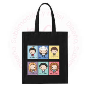 Tote Bag Negra - Friends Personajes