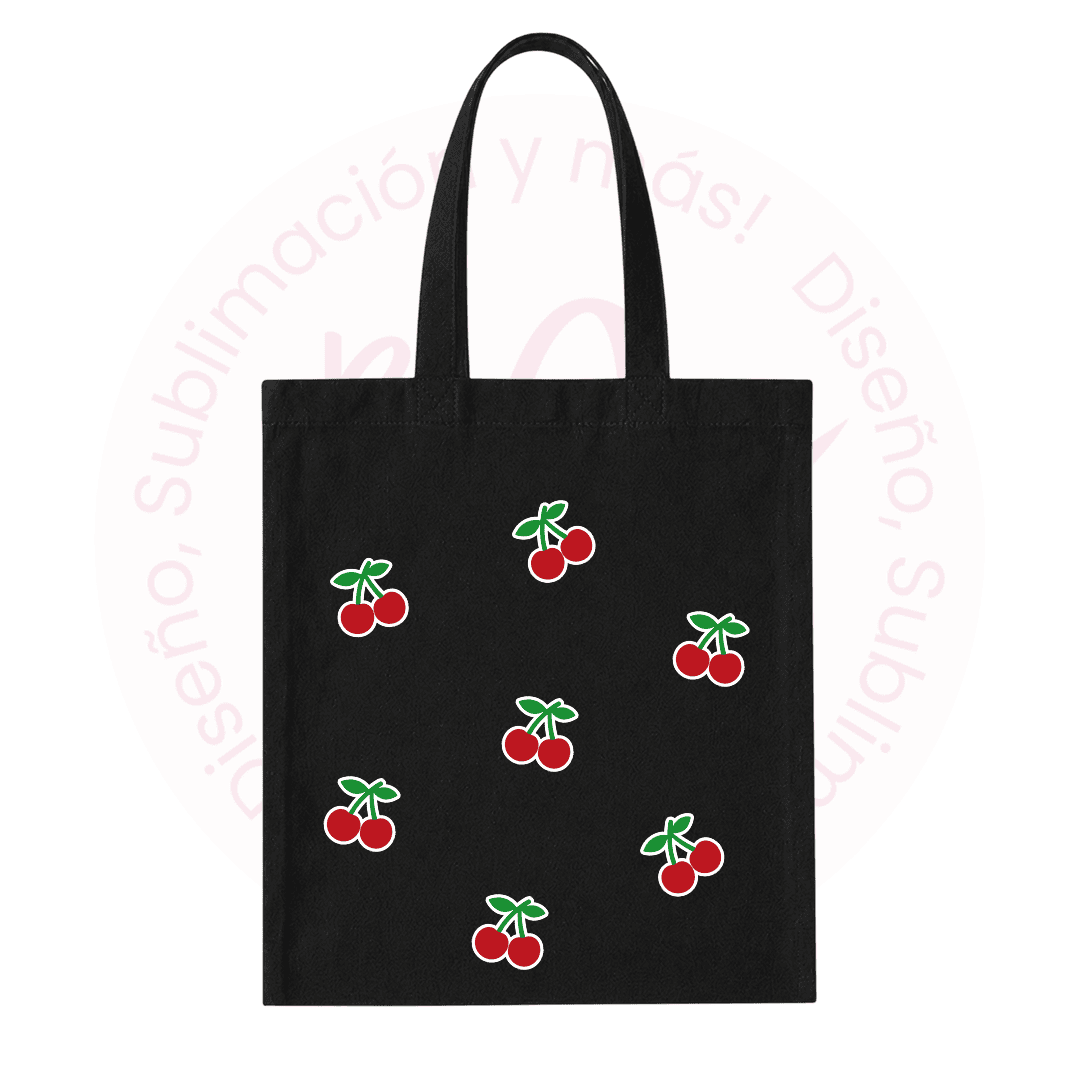 Tote Bag Negra -Cerezas 🍒